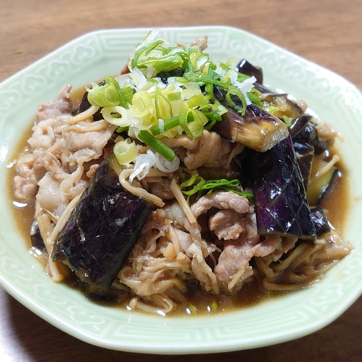 豚こま肉となすとえのきの炒め煮